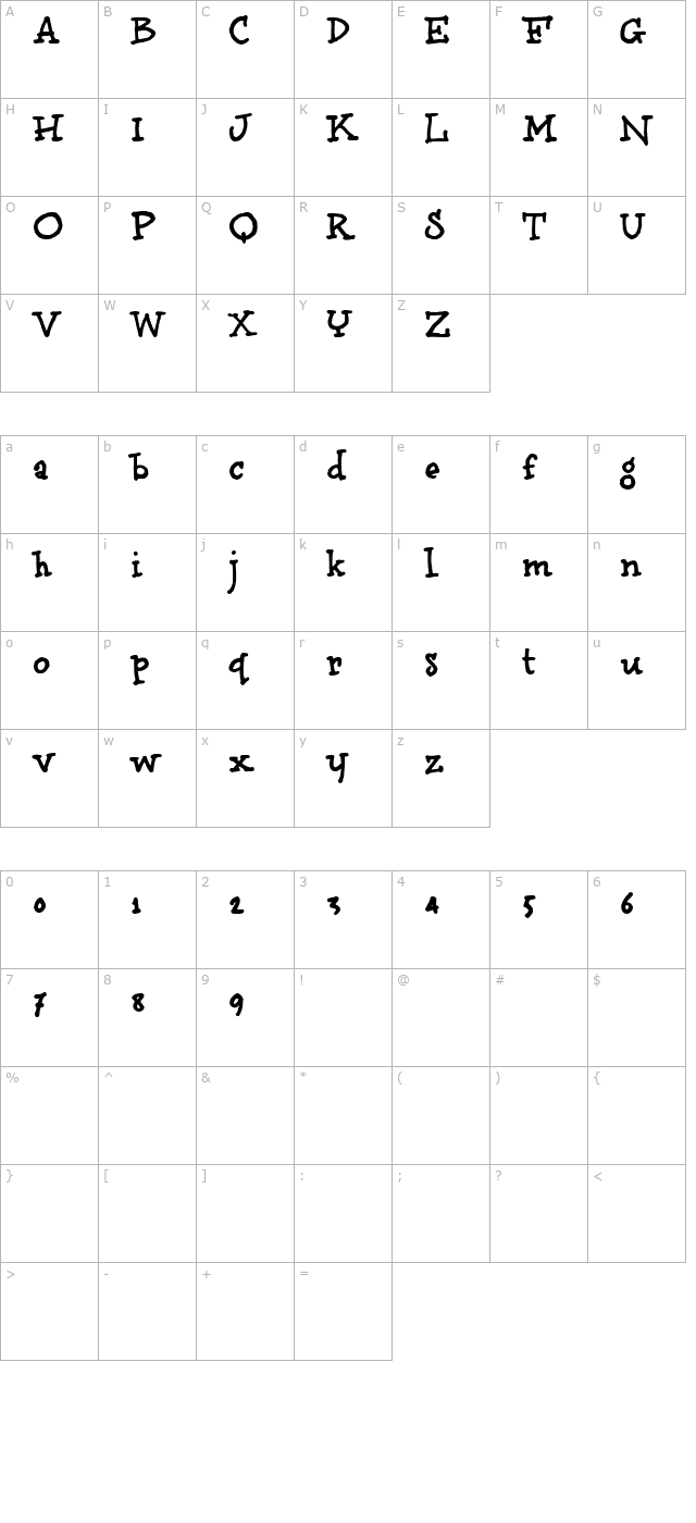 brunobook character map