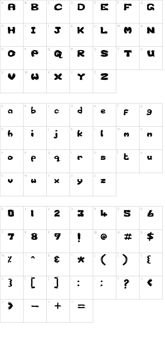 Bubble 1 character map