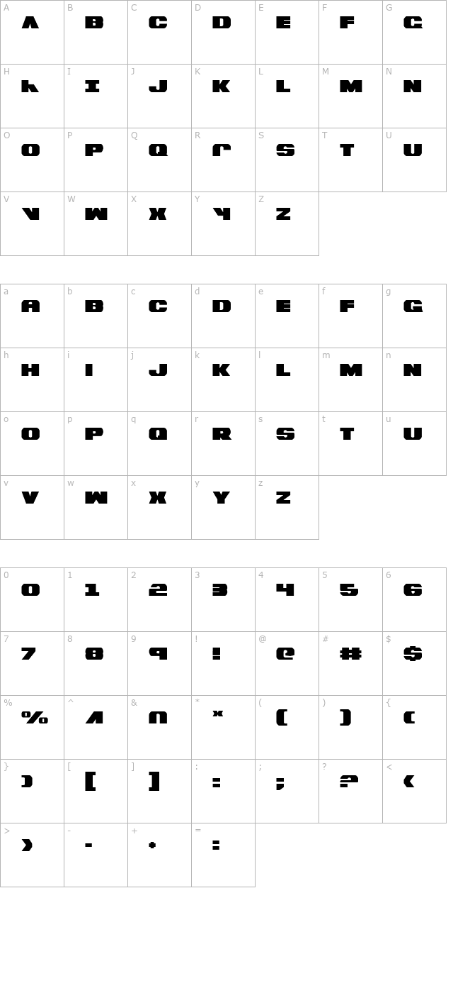 bummer character map