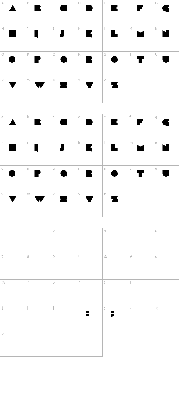 caligari character map