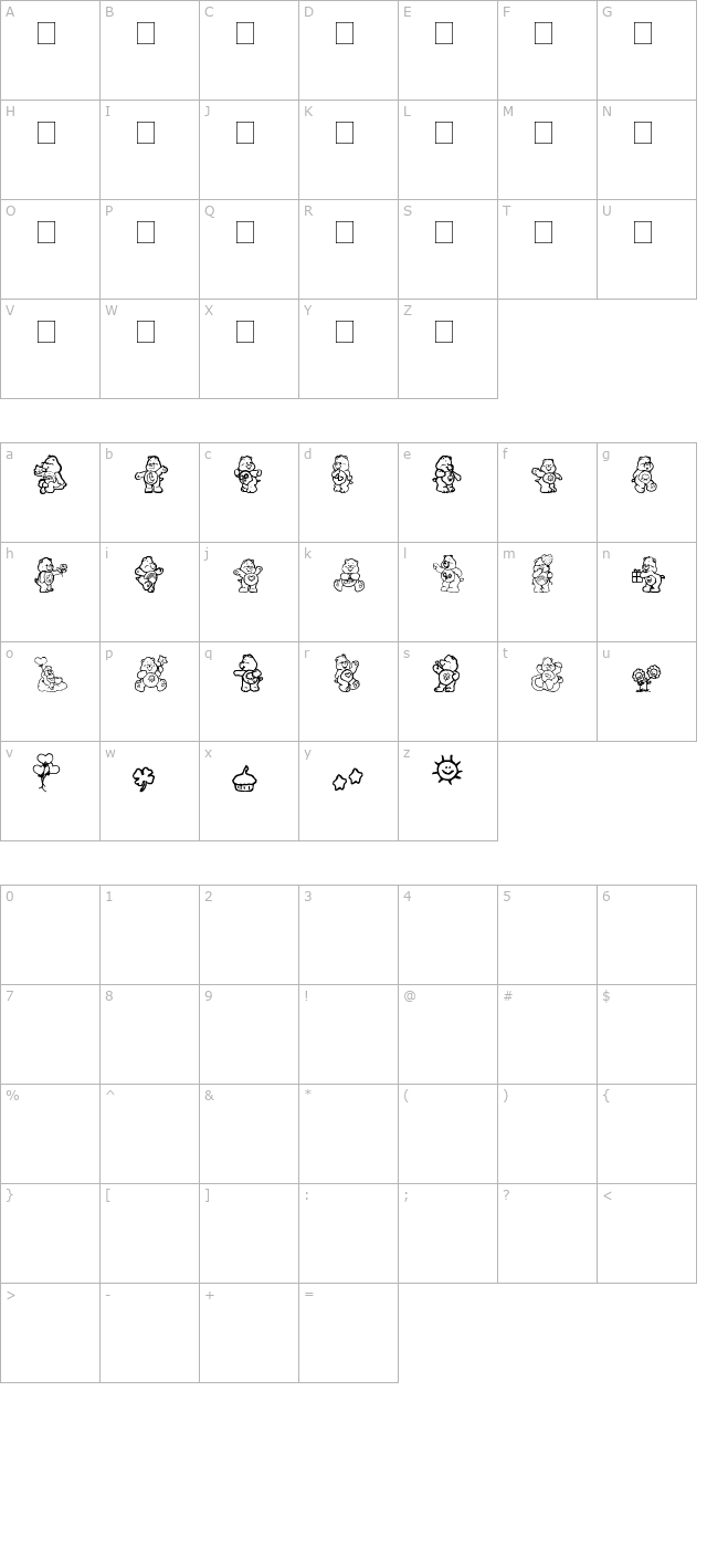 Care Bears character map