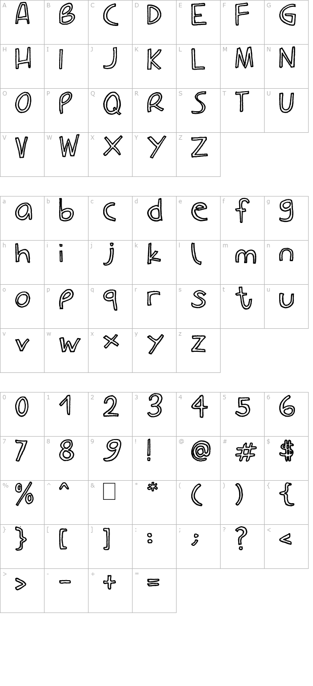 carla-outline character map