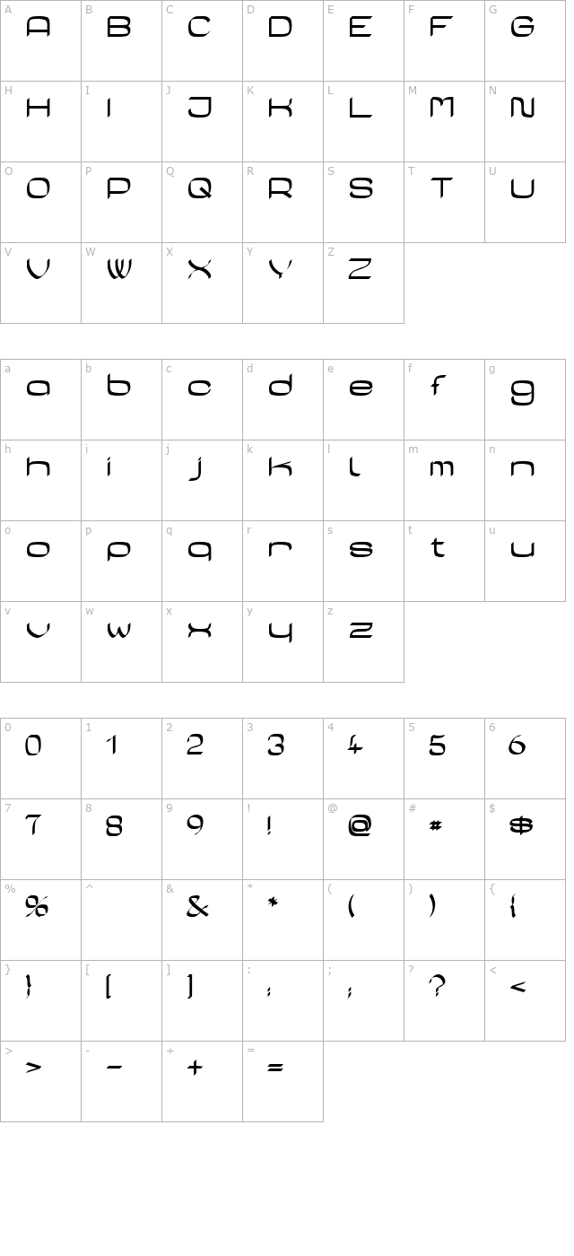 Casa Sans character map