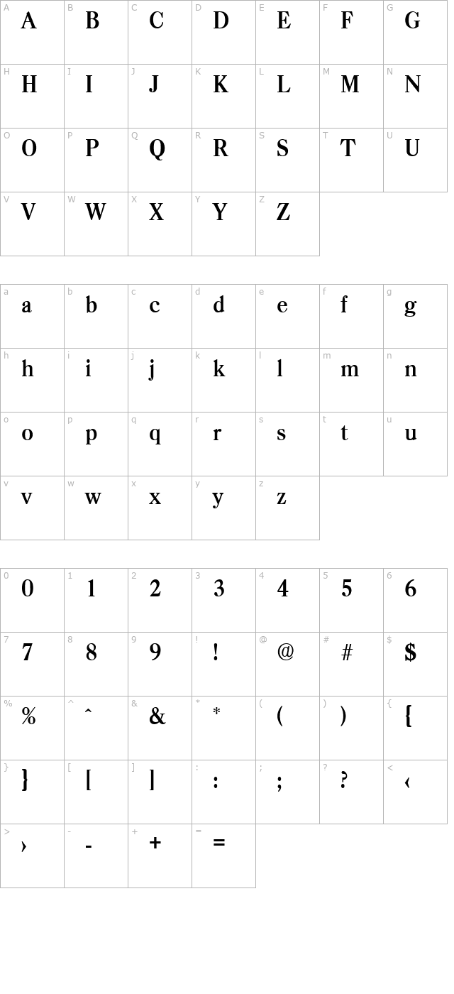 Casad-Serial-Bold character map