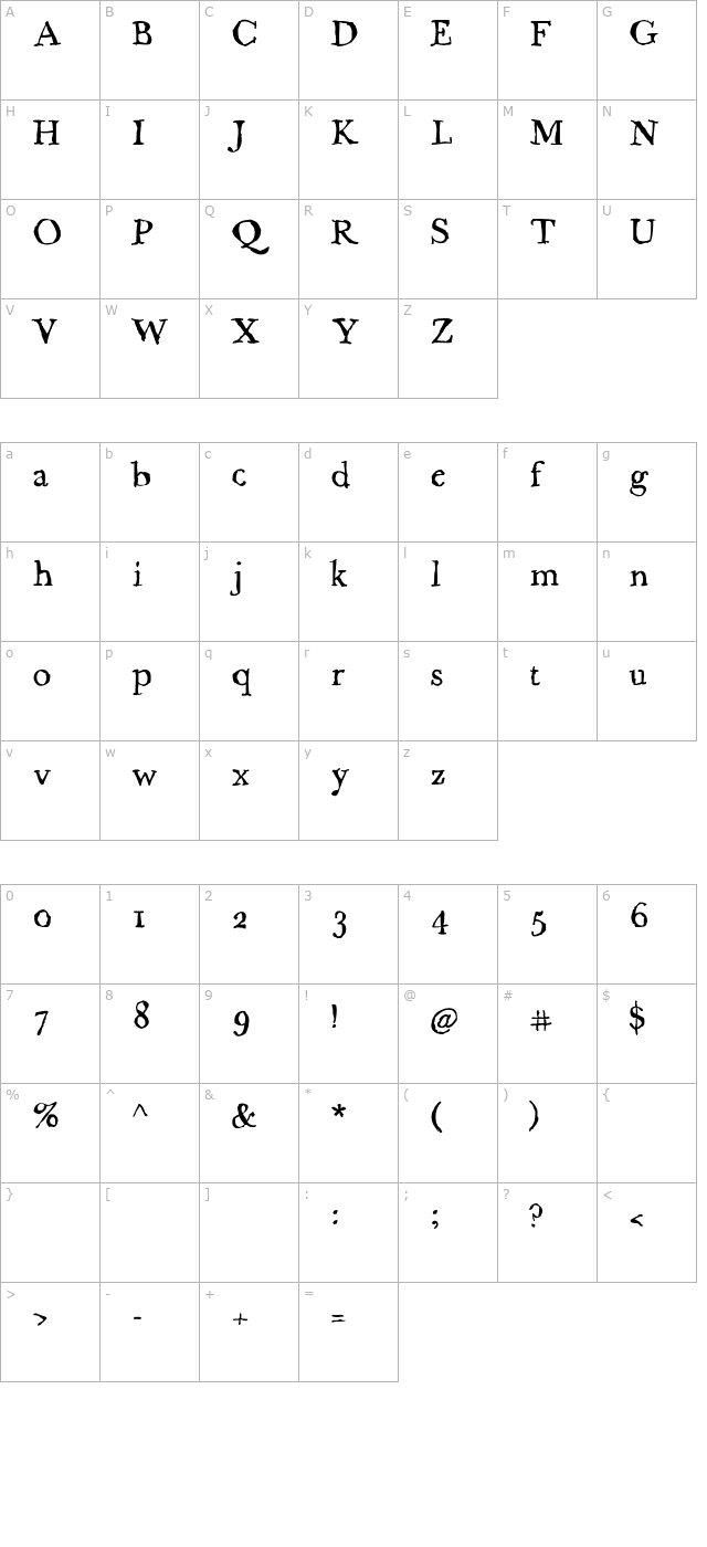 caslame character map