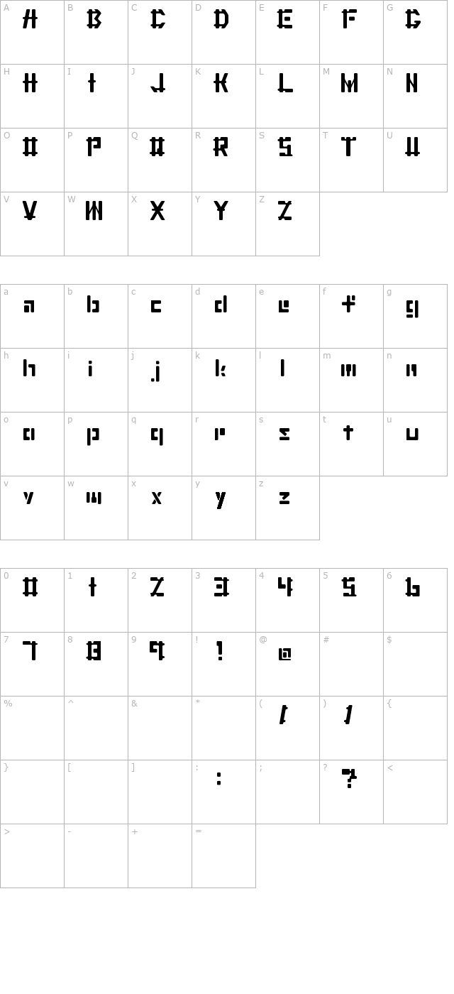 cater character map