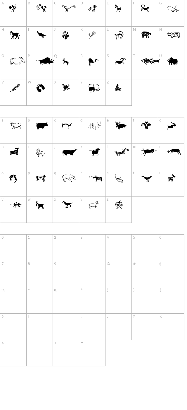 cave-writings character map