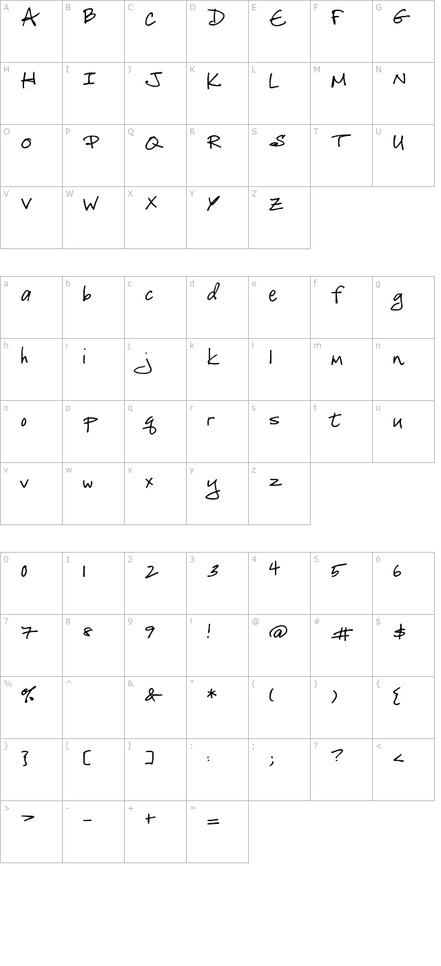 Celebrate the Day character map