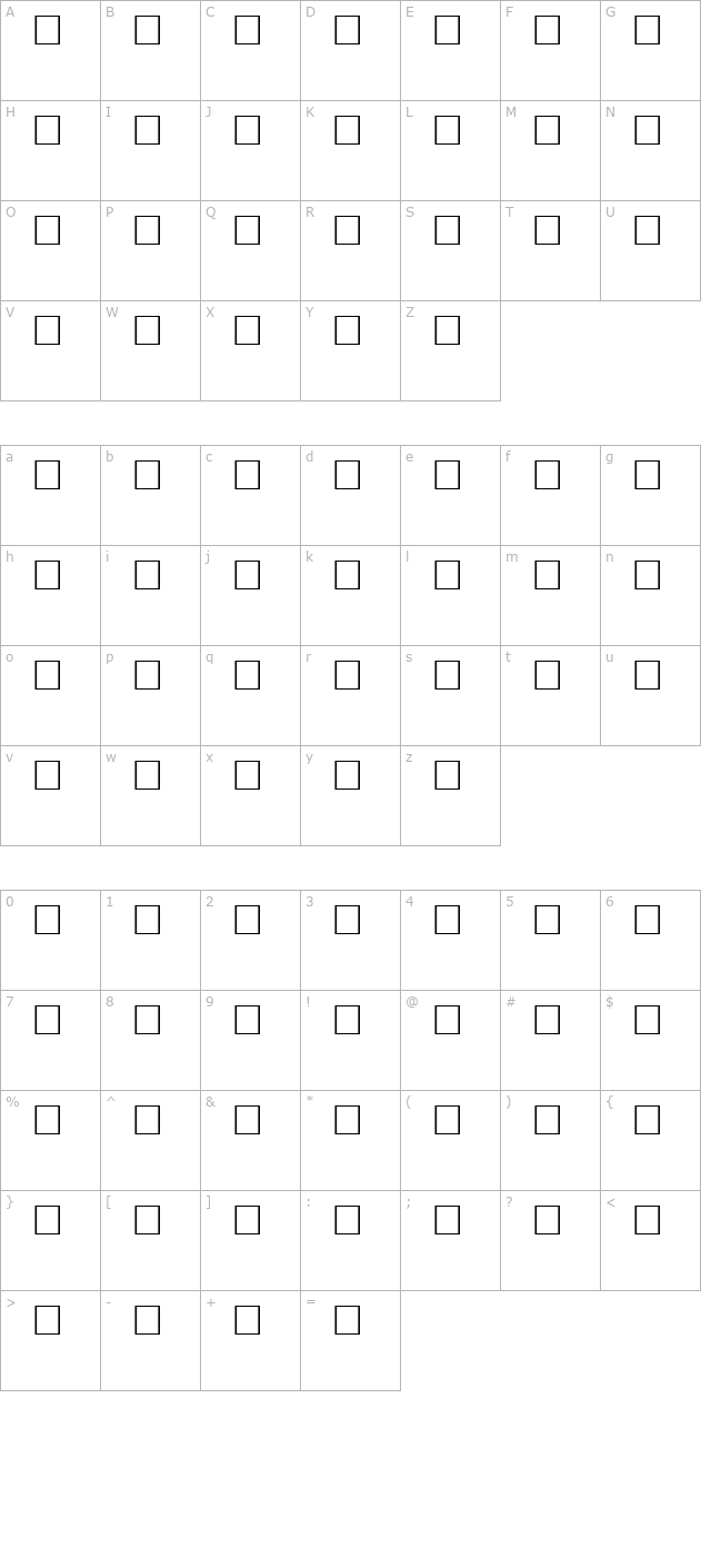 CELLINI Regular character map