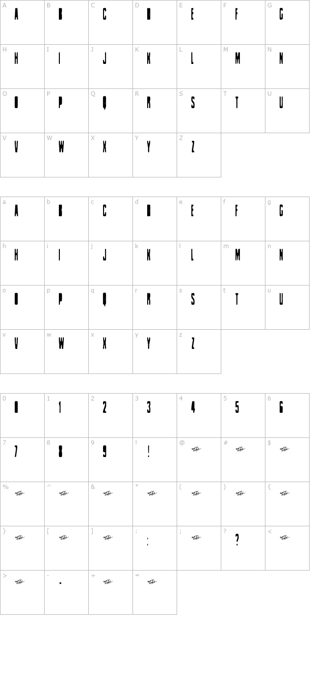 celofan character map