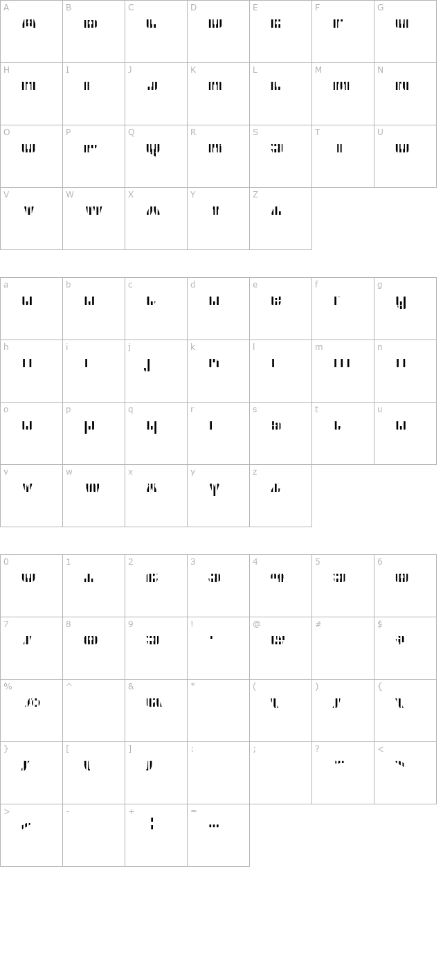 CFB1 American Patriot SOLID 2 Bold Italic character map