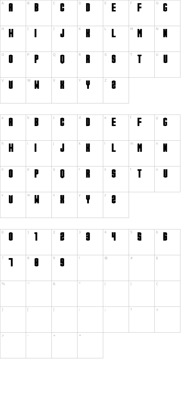 CGF Arch Reactor character map