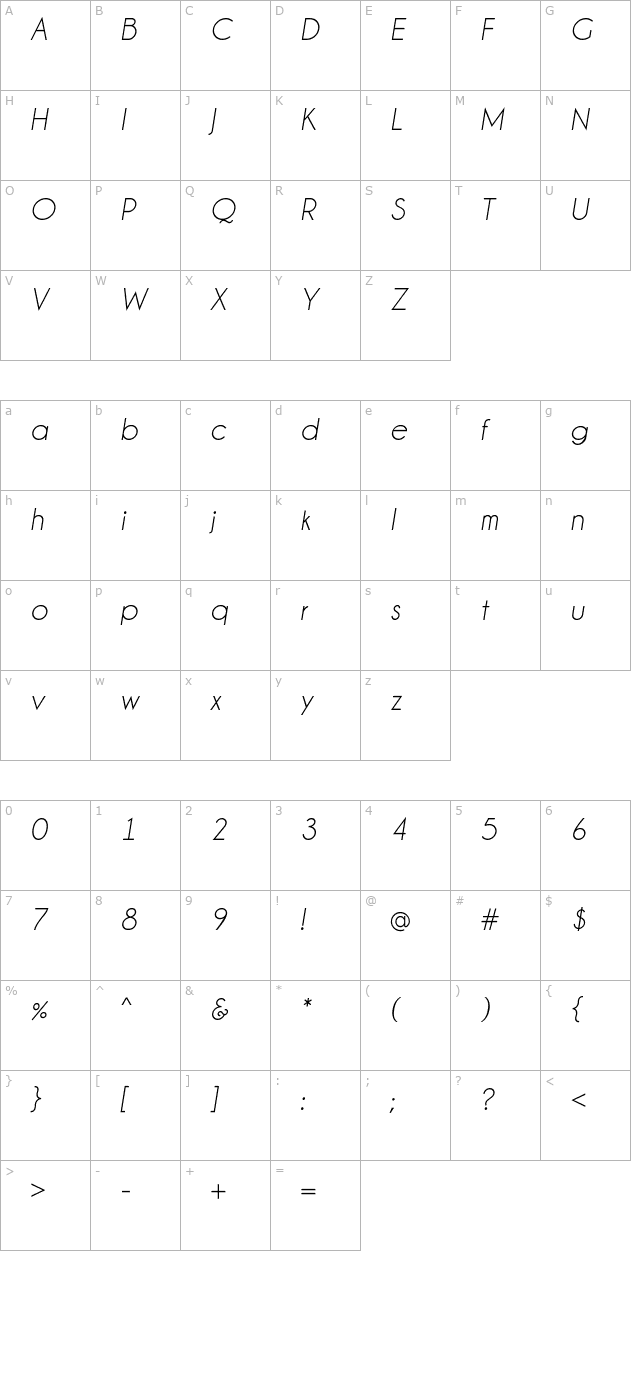 champagne-limousines-italic character map