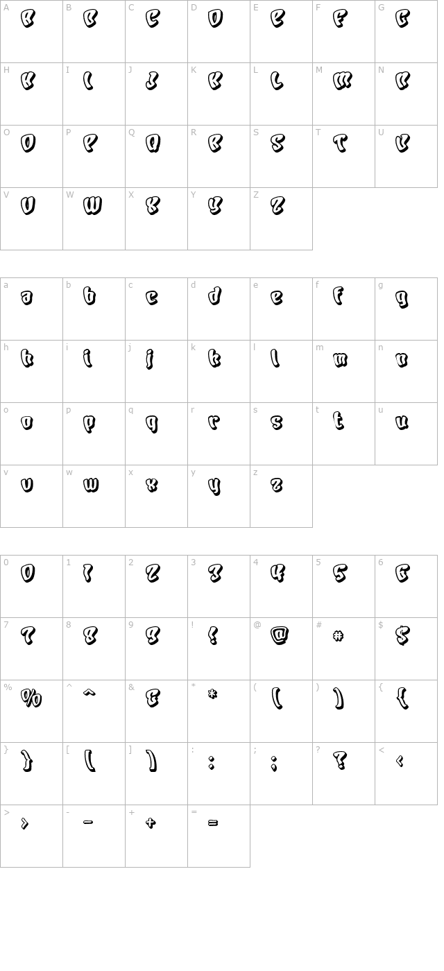 character-shadow character map