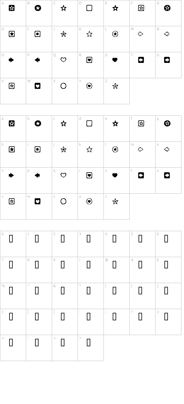 charms-bv character map