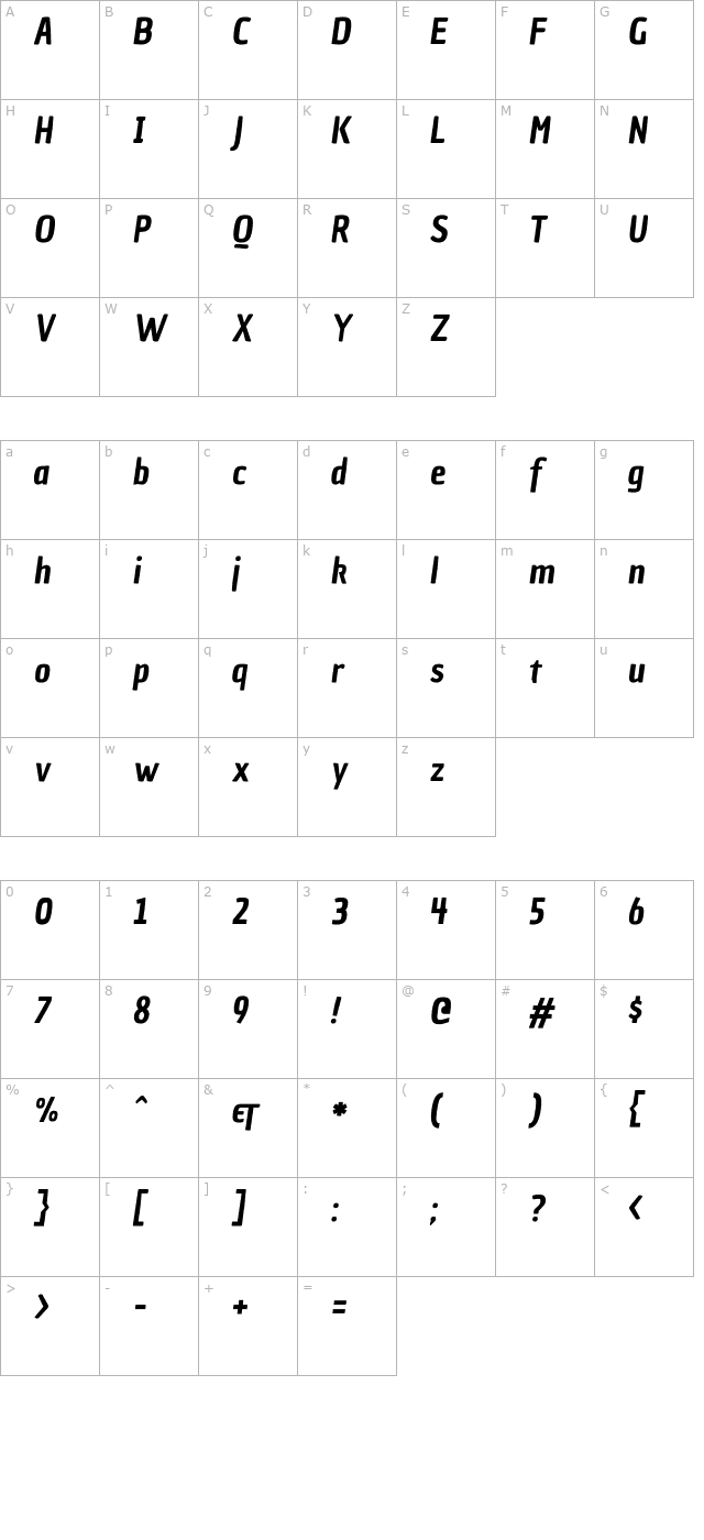 Chau Philomene One Italic character map