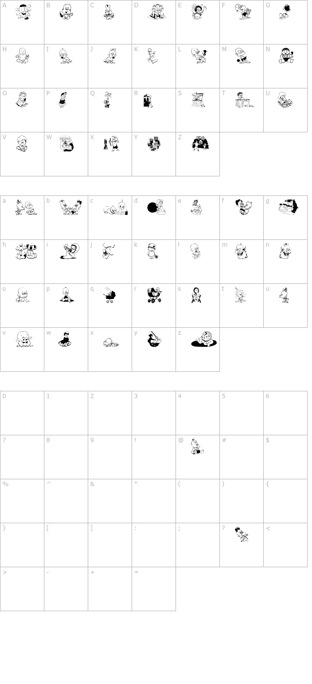 children-bats character map