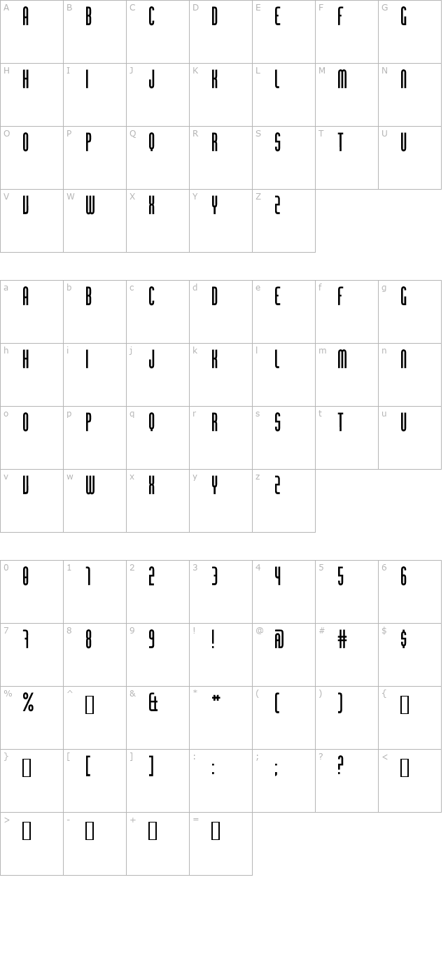 Chingolo Pro character map