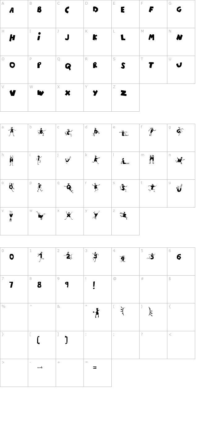 chiquifont character map