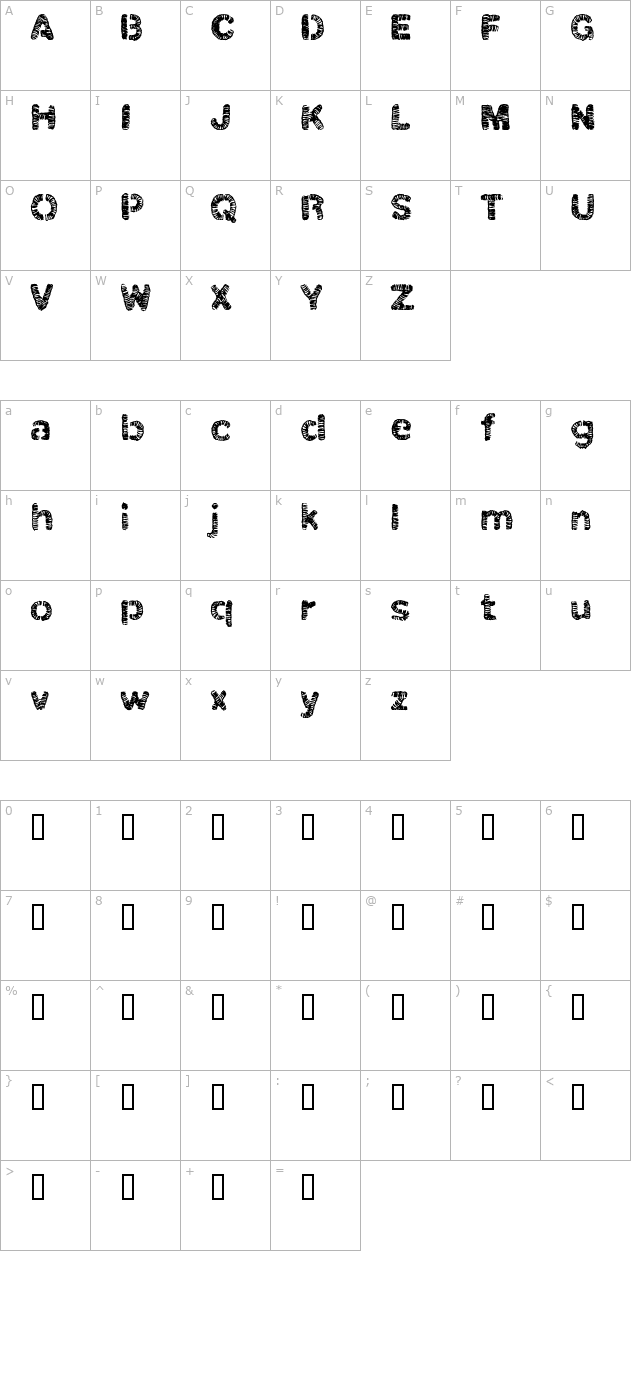 christelline-black-otf character map