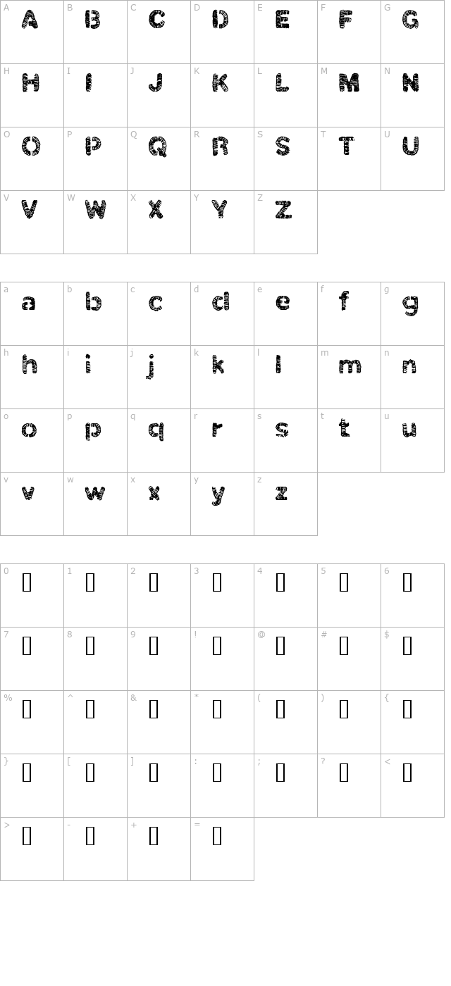 christelLine black character map