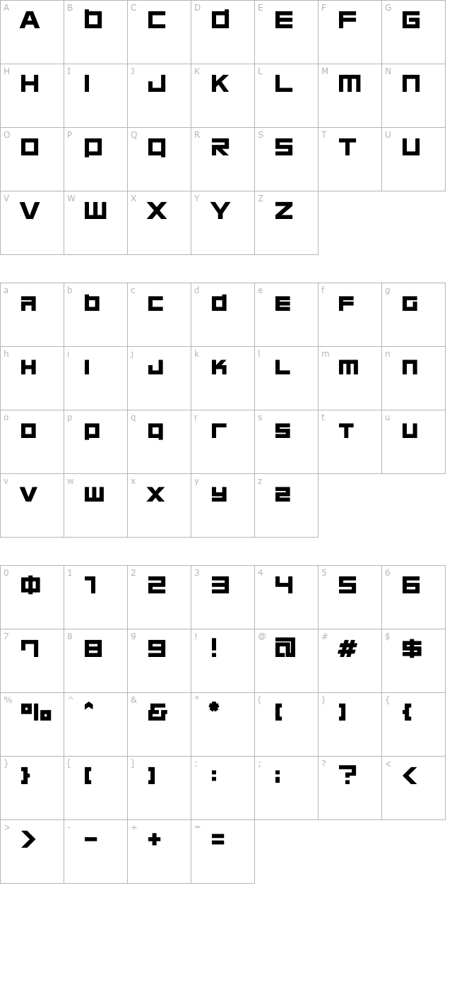 Chubu 08 character map