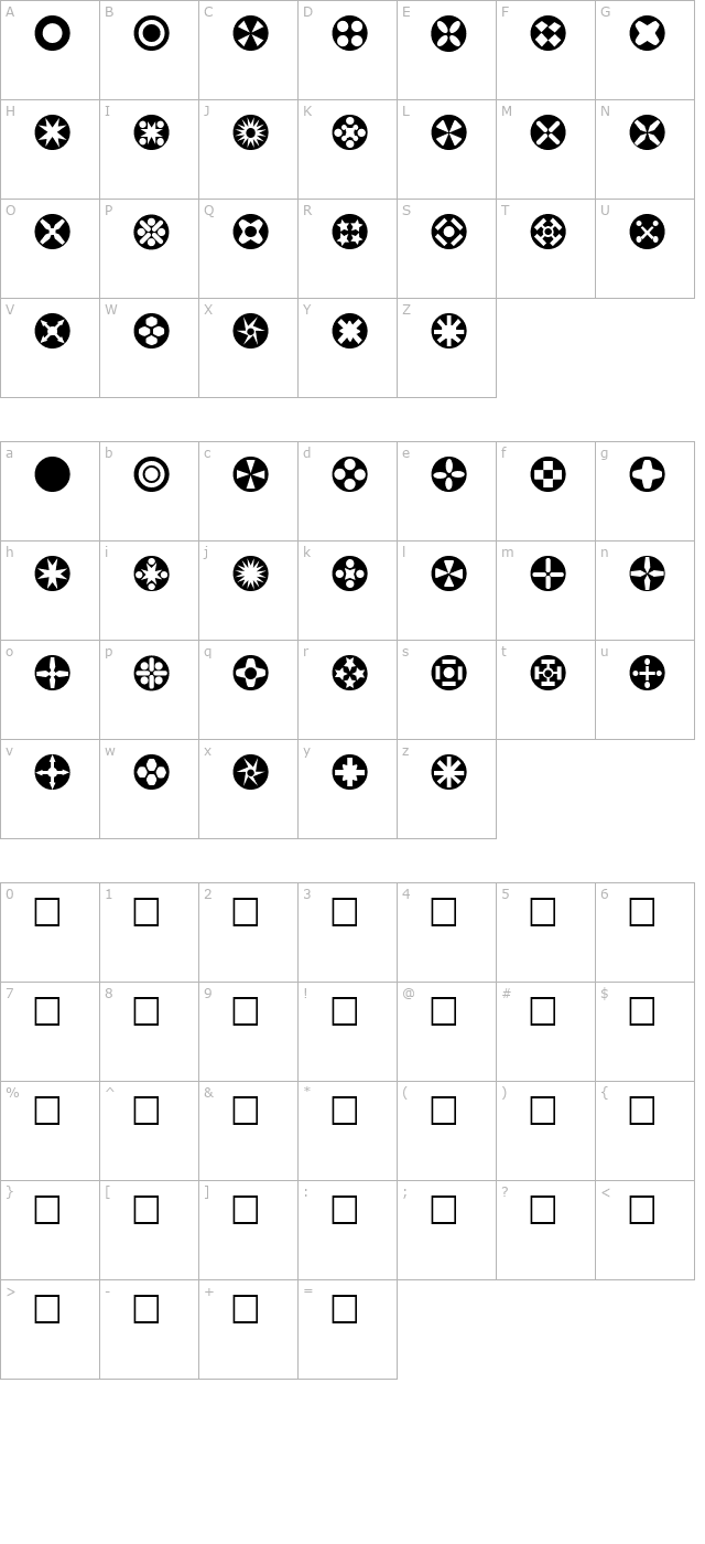 Circle Things character map