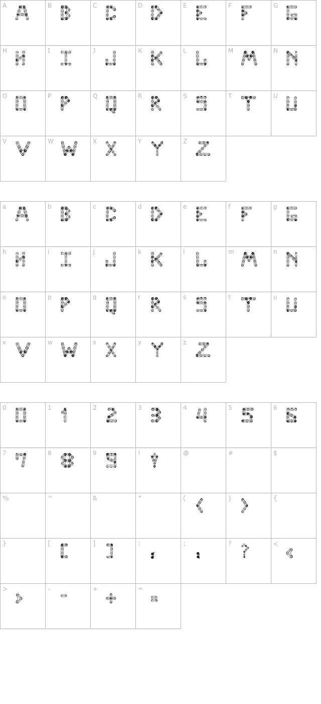 CJ Meccanector character map