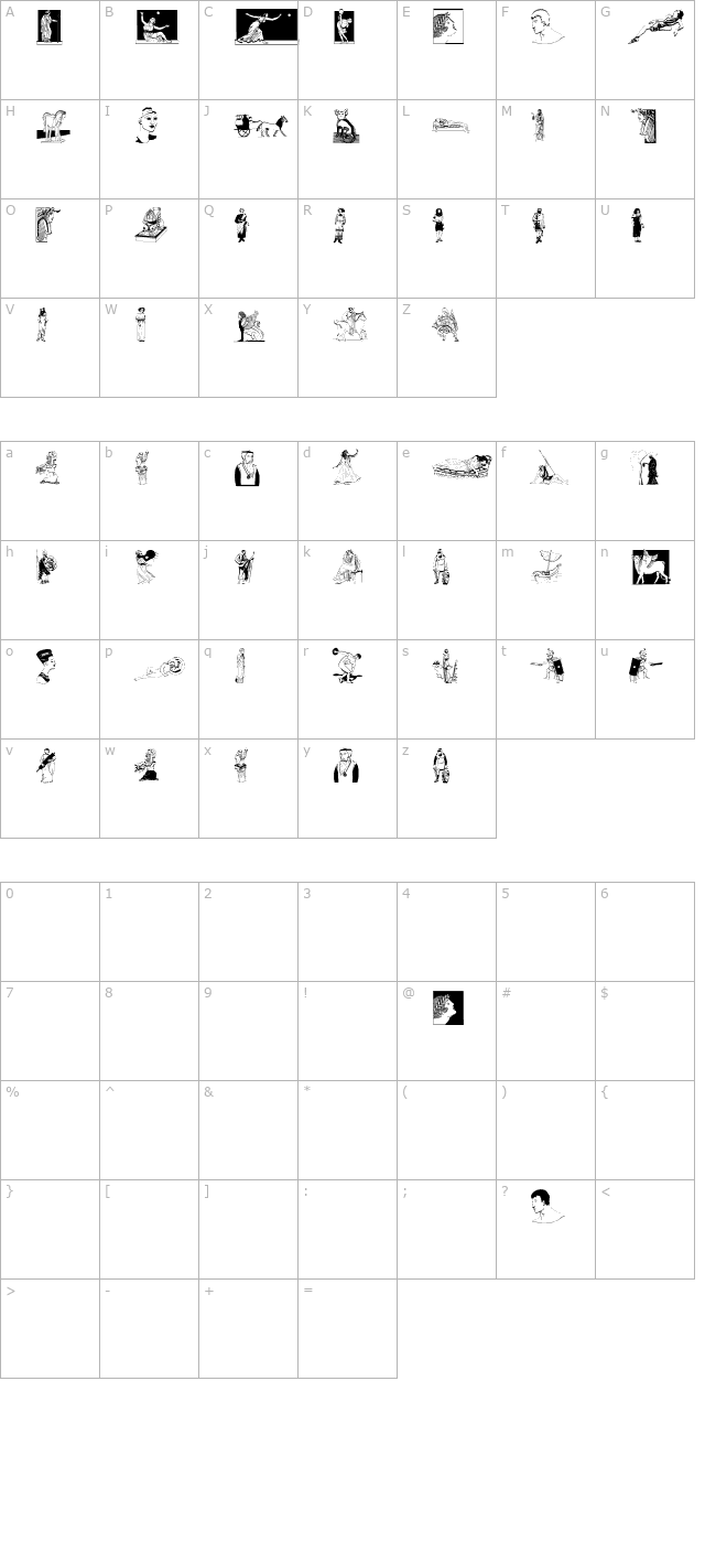 classic-bats character map