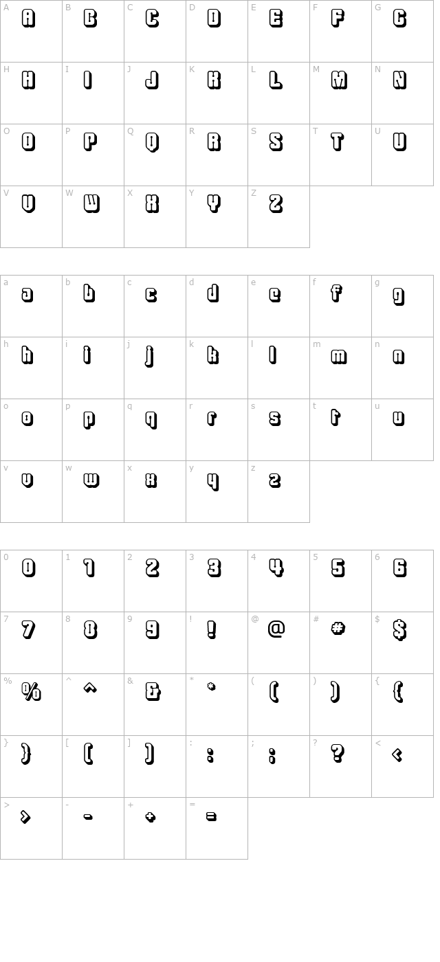 Clipe Shadow character map