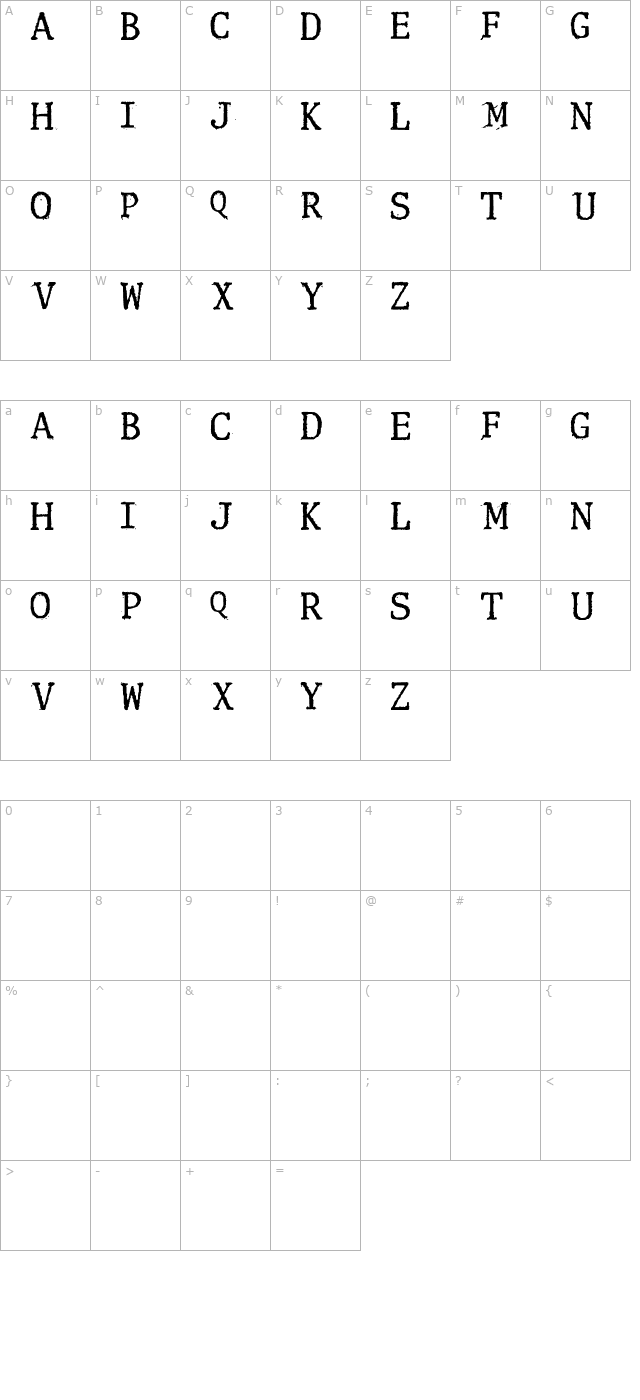 clunk character map