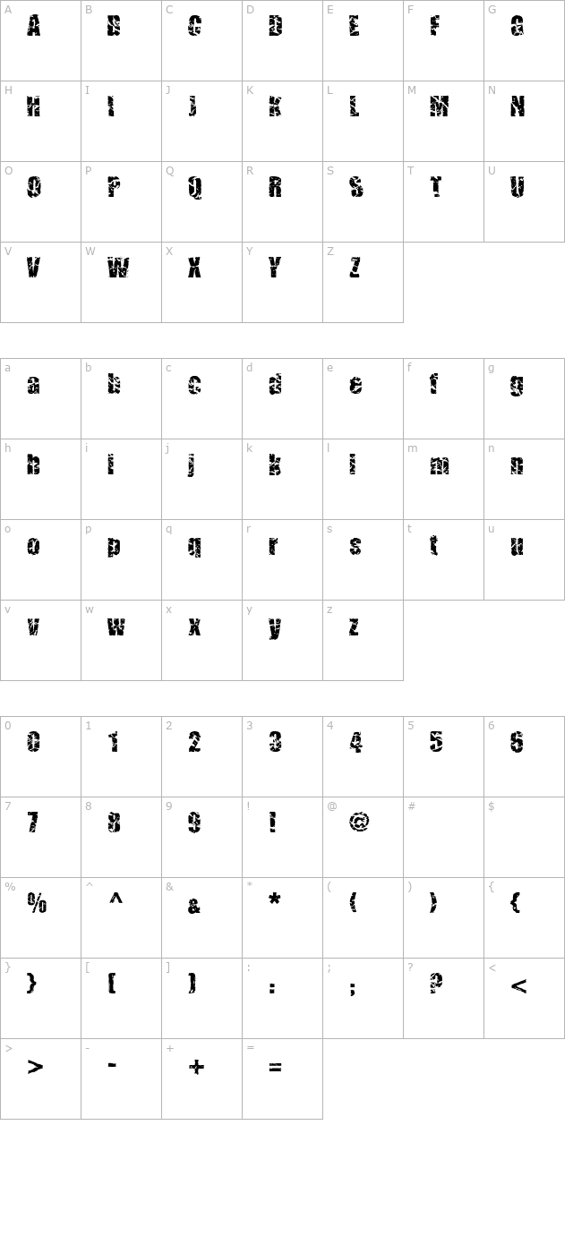 cm-corruged character map