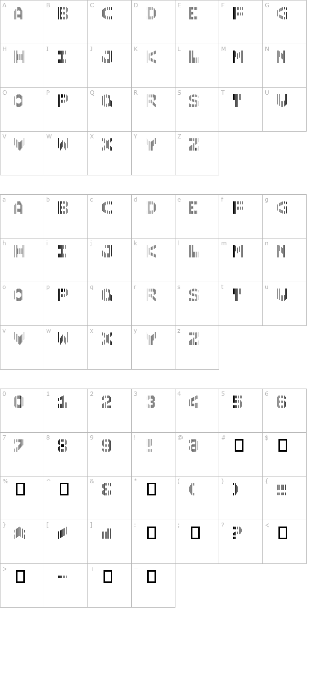 cmc-7 character map