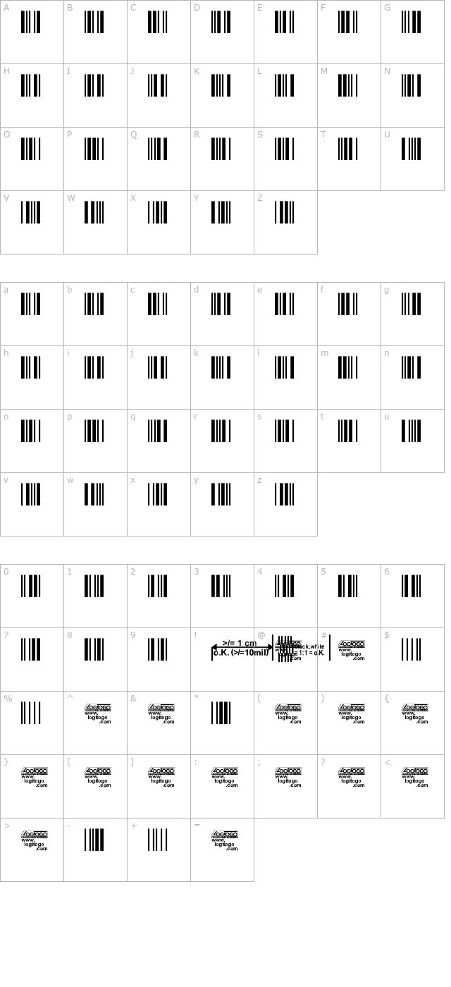 code-39-logitogo character map