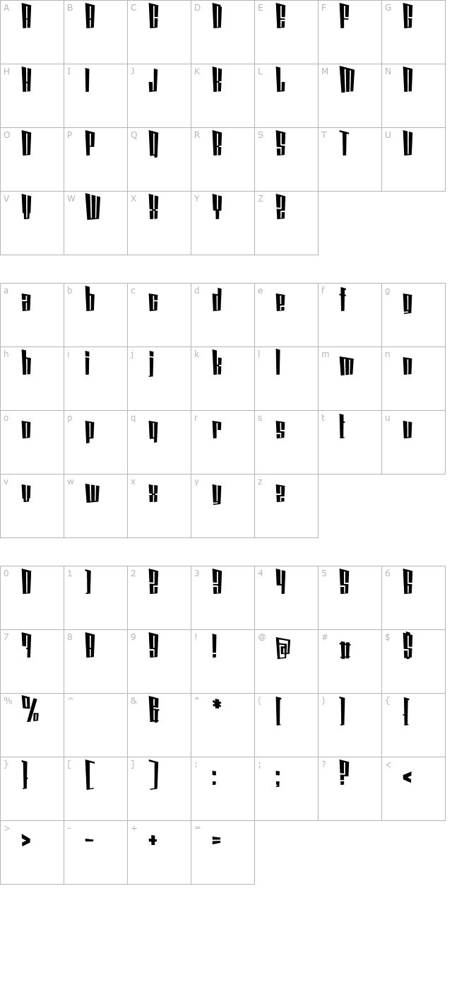 Coin Locker Datura character map