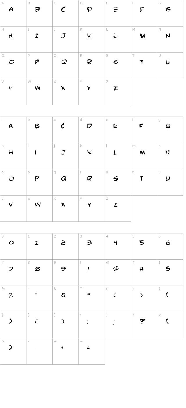 Comic Book Commando Distorted character map