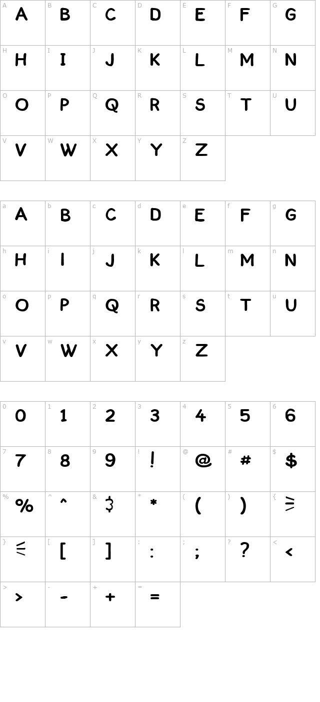 comickbook-caps character map