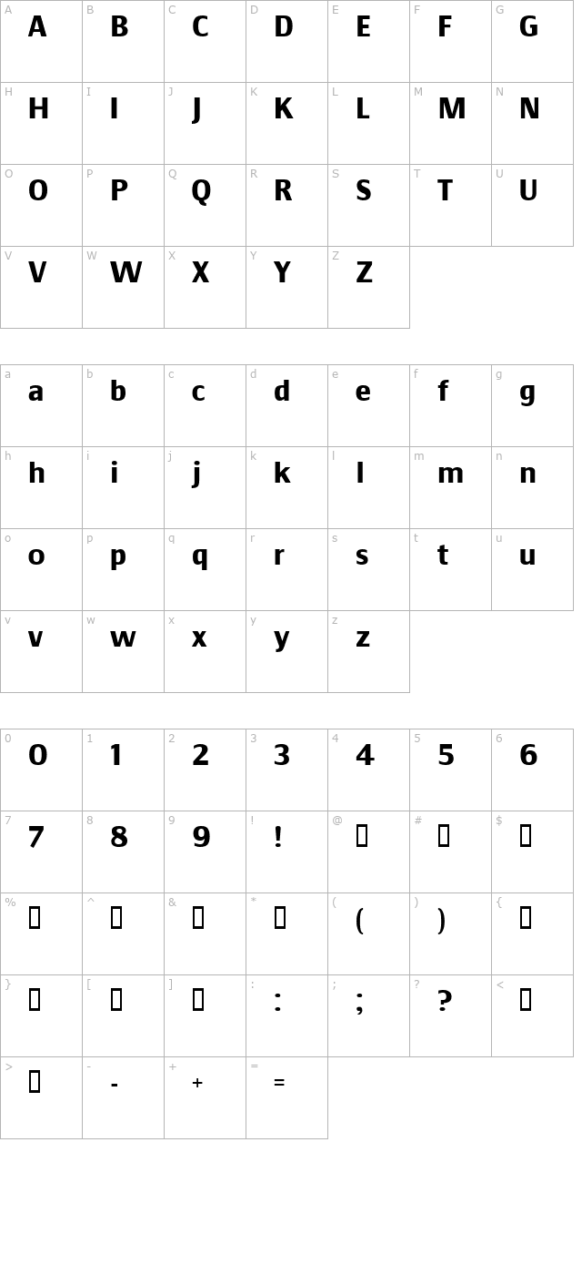 communist-sansbold character map