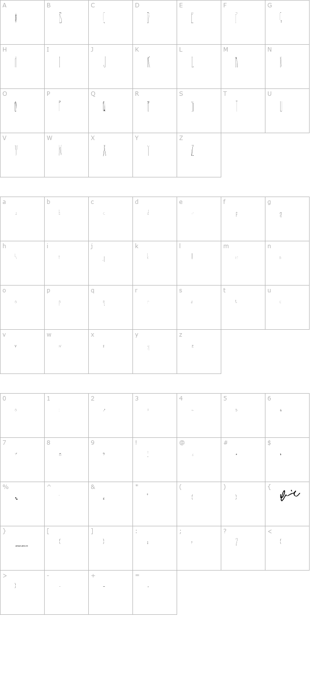 correys character map