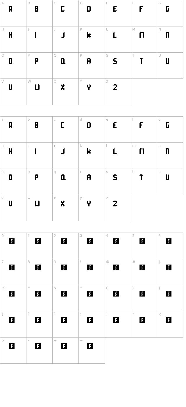 Corrupta Rounded character map