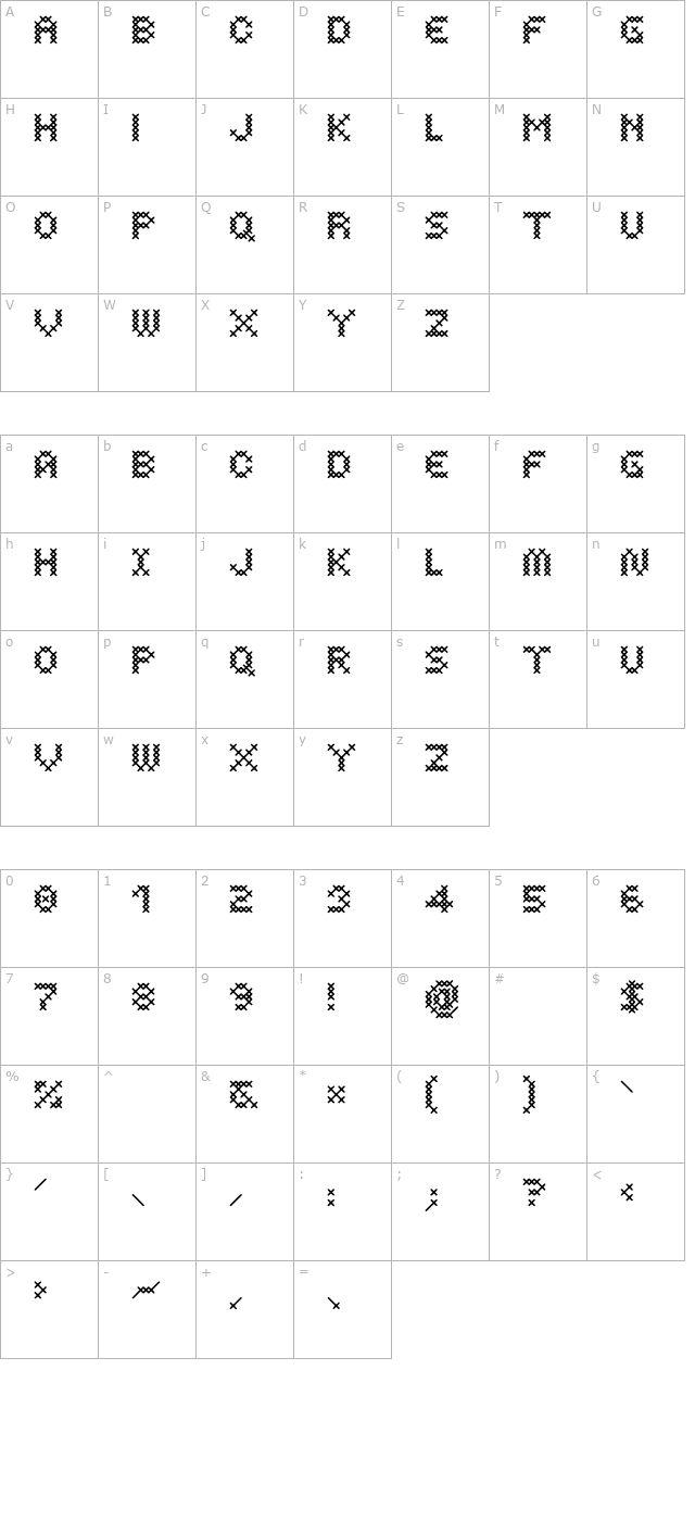 costura-demibold character map