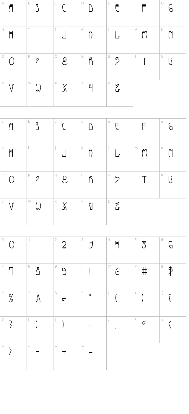 coyote-deco-condensed character map