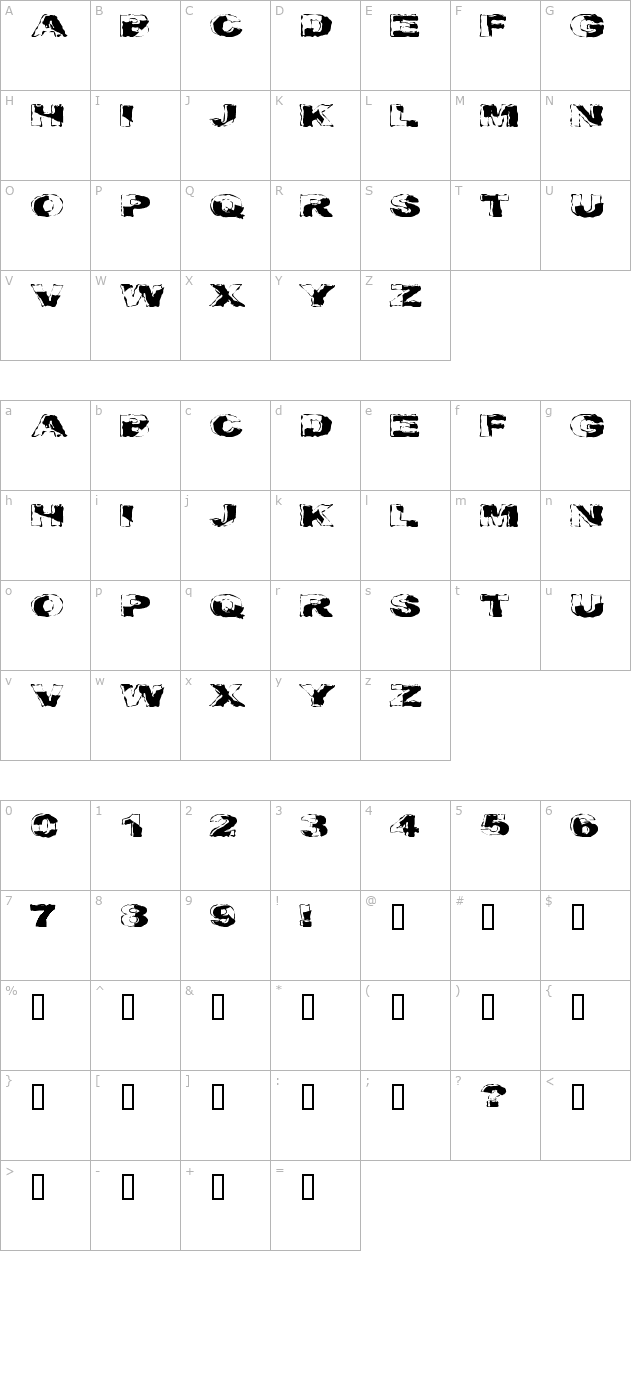 Crackaddict character map