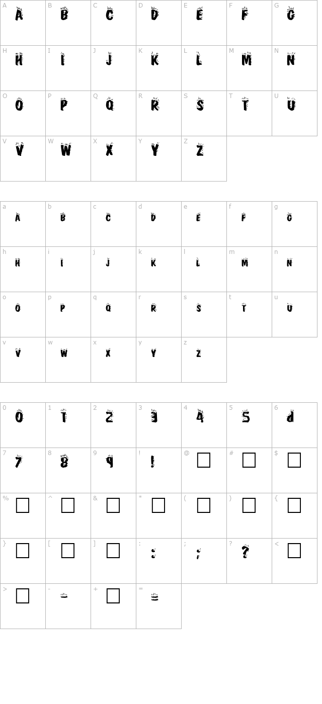 crackling-plain character map