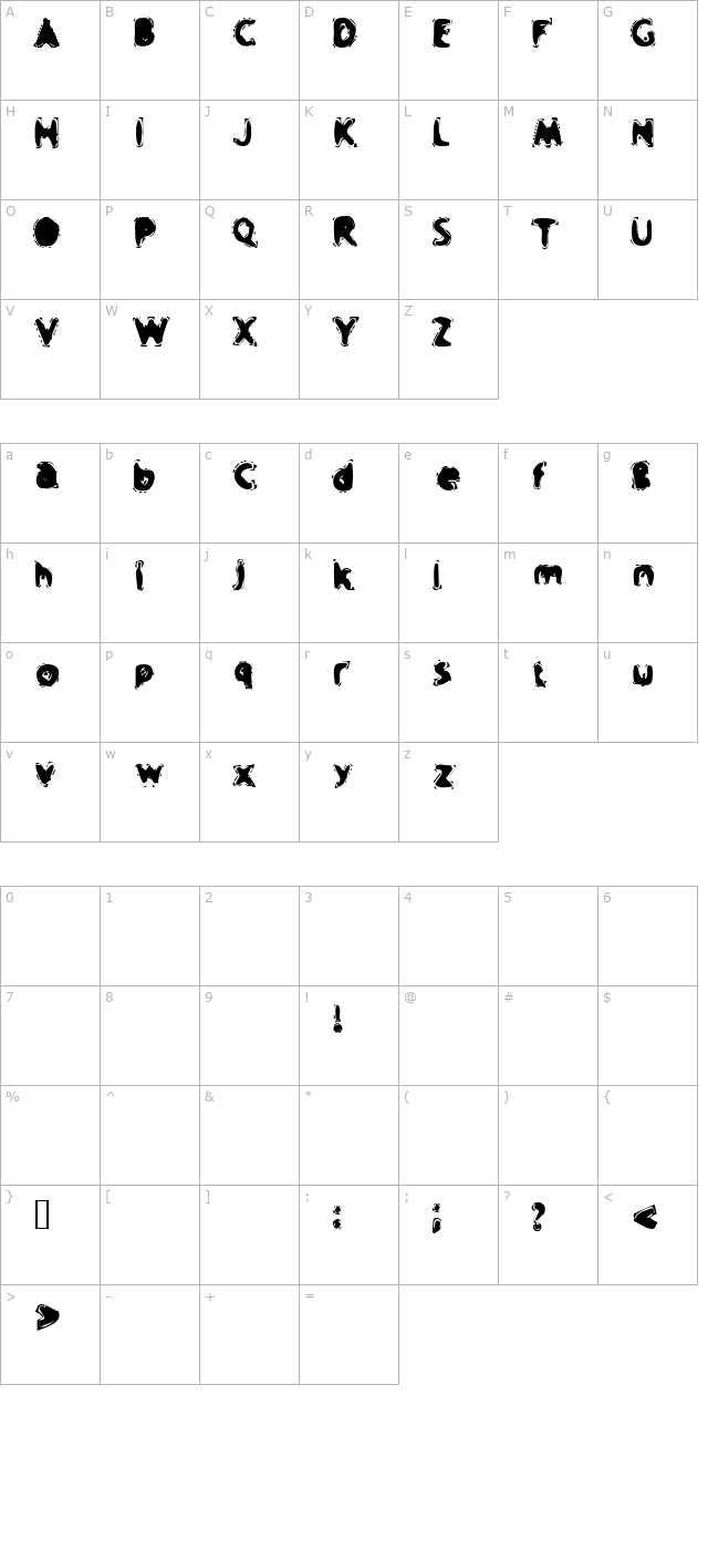 Crap Music character map