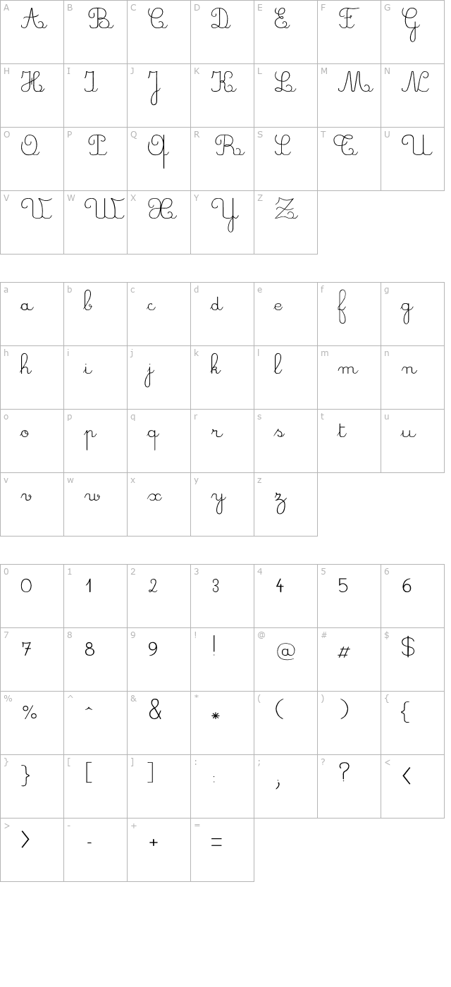 CrayonL character map