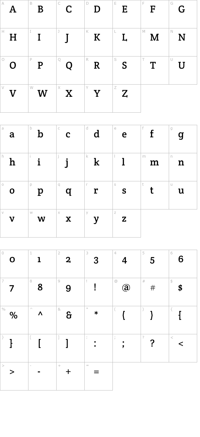 crete-round character map