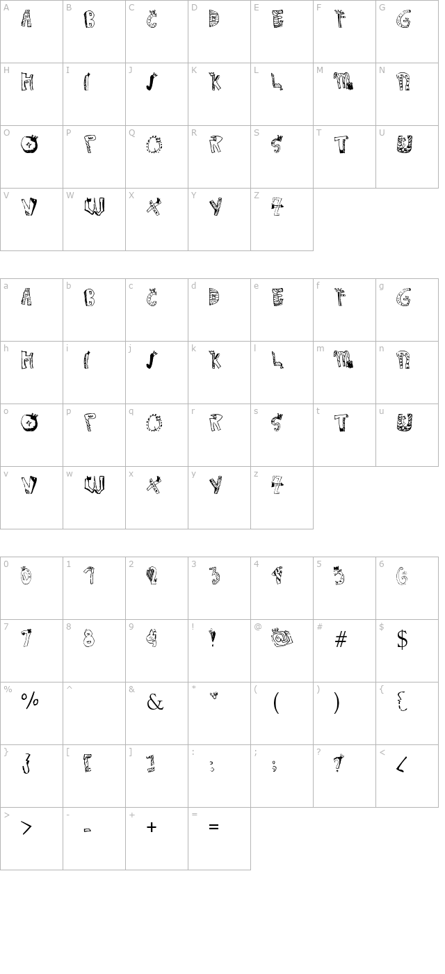 crown-doodle character map