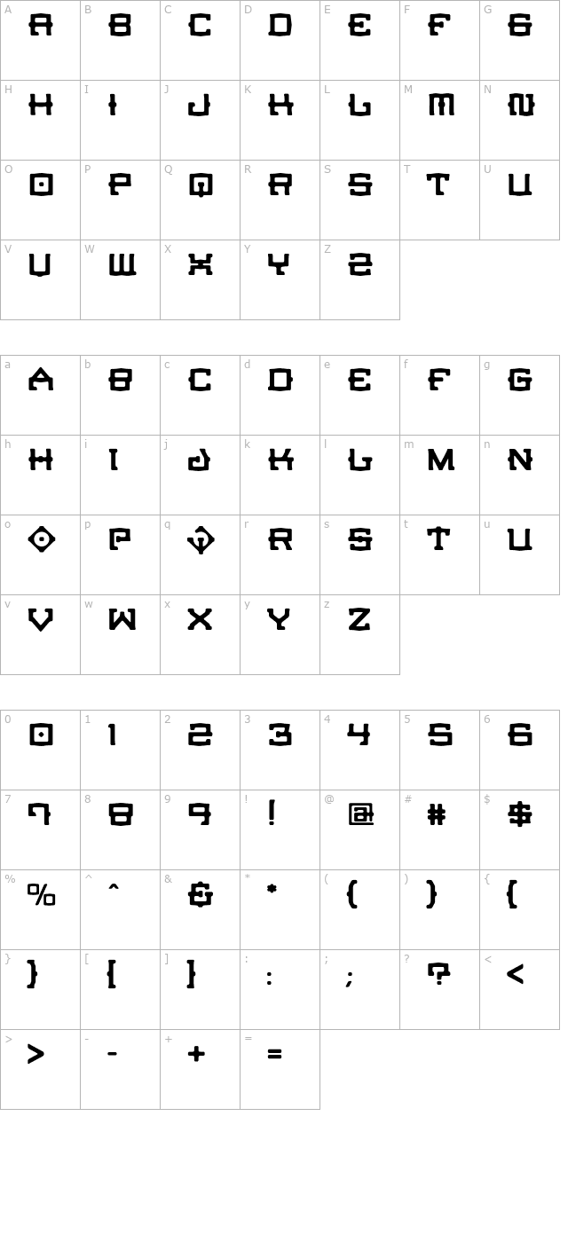 CrucibleBurnin-Medium character map