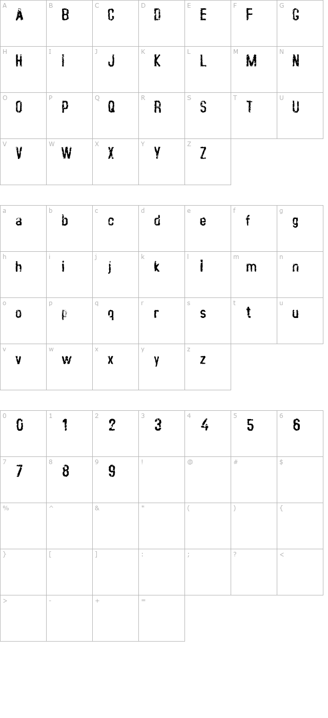 crust-clean character map